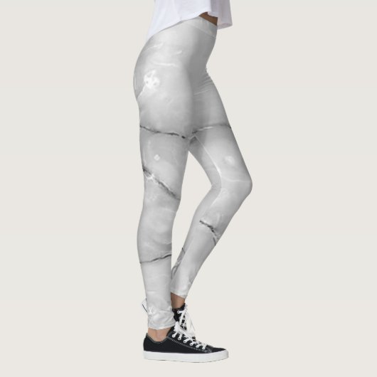 ガーリートレンディーグレー大理石テクスチャ レギンス (右)