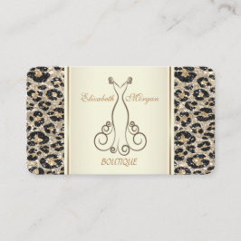 ガーリートレンディーモダングリッターレオパード印刷、ドレス 名刺