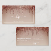 ガーリートレンディーモダン赤面ピンクグリッター 名刺 (正面/裏面)