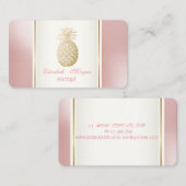 ガーリートレンディーモダン金ゴールドパイナップル熱帯熱 名刺 (正面/裏面)