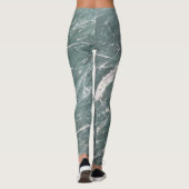 ガーリートレンディー緑の大理石テクスチャ レギンス (裏面)