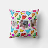 ガーリーハート鮮やかかわいいロマンチックなバレンタイン写真 クッション (裏面)