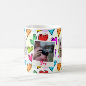 ガーリーハート鮮やかかわいいロマンチックなバレンタイン写真 コーヒーマグカップ (中央)