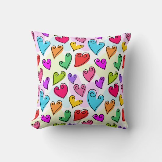 ガーリーハート鮮やかズキュートロマンチックバレンタインデー クッション (正面)