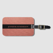 ガーリーバラエレガント金ゴールドピンクモノグラム名旅行 ラゲッジタグ (正面横)