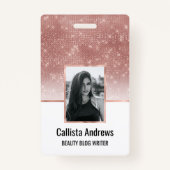 ガーリーバラフェイク金ゴールドシークイングリッターホワグラデーションイ バッジ (正面)