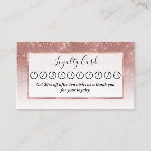 ガーリーバラフェイク金ゴールドシークイングリッターホワグラデーションイ ロイヤリティカード (正面)