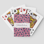 ガーリーバラモダン金ゴールドネイビーパープルヒョウ印刷 トランプ (裏面)