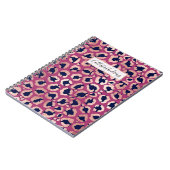 ガーリーバラモダン金ゴールドネイビーパープルヒョウ印刷 ノートブック (左側)