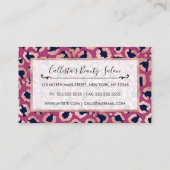 ガーリーバラモダン金ゴールドネイビーパープルヒョウ印刷 ロイヤリティカード (裏面)