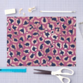 ガーリーバラモダン金ゴールドネイビーパープルヒョウ印刷 薄葉紙 (クラフト)