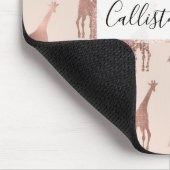 ガーリーバラモダン金ゴールド赤面ピンクギラフェス マウスパッド (コーナー)