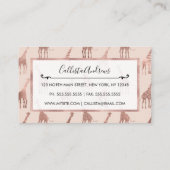 ガーリーバラモダン金ゴールド赤面ピンクギラフェス 名刺 (裏面)