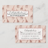 ガーリーバラモダン金ゴールド赤面ピンクギラフェス 名刺 (正面/裏面)