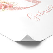 ガーリーバラ淡い色の金ゴールドグリッターフローラモノグラムG ポスター (角)