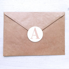 ガーリーバラ淡い色の金ゴールドグリッターモノグラムA ラウンドシール