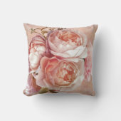 ガーリーバラ牡丹エレガント水モダン色フローラ クッション (正面)