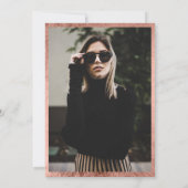 ガーリーバラ縁どスクリプトphoto Sweet 16 招待状 (裏面)