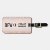 ガーリーバラ金ゴールドカスタムグリッター空港符号おもしろい ラゲッジタグ (正面横)