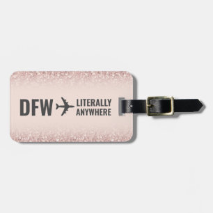 ガーリーバラ金ゴールドカスタムグリッター空港符号おもしろい ラゲッジタグ