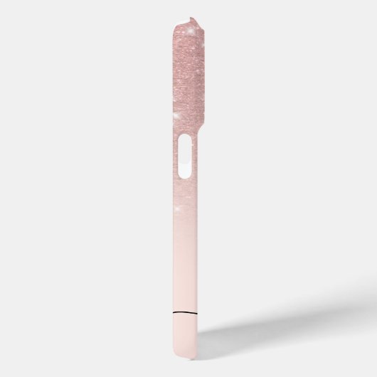 ガーリーバラ金ゴールドグラデーションスパークルモノグラムの Case-Mate iPhoneケース (裏面 / 右)