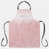 ガーリーバラ金ゴールドグラデーションパーソナライズされた エプロン (正面)