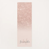 ガーリーバラ金ゴールドグラデーションピンクモノグラムの ヨガマット (正面)