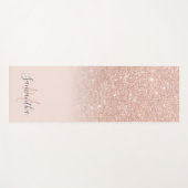 ガーリーバラ金ゴールドグラデーションピンクモノグラムの ヨガマット (正面(横))