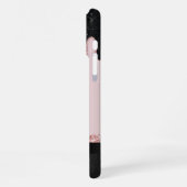 ガーリーバラ金ゴールドグリッタースパークルとモノグラム名 iPhoneケース (左側面)