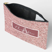 ガーリーバラ金ゴールドグリッタースパークルスモノグラム名 アクセサリーポーチ (見開き)