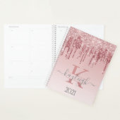 ガーリーバラ金ゴールドグリッタードリップスグラデーションモノグラム2021 プランナー手帳 (ディスプレー)