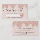 ガーリーバラ金ゴールドグリッタードリップス赤面ピンク化粧 ロイヤリティカード (正面/裏面)