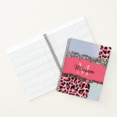 ガーリーバラ金ゴールドグリッタードリップ赤面ピンクモダン色 ノートブック (内部)