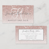 ガーリーバラ金ゴールドグリッターメークアップアーティストヘアサロン 名刺 (正面/裏面)