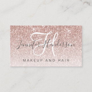 ガーリーバラ金ゴールドグリッターメークアップアーティストヘアサロン 名刺