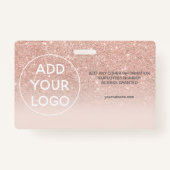 ガーリーバラ金ゴールドグリッターロゴ社員のフォトパス バッジ (裏面)