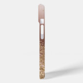 ガーリーバラ金ゴールドグリッター名モノグラム Case-Mate iPhoneケース (裏面 / 左)