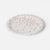 ガーリーバラ金ゴールドグリッター紙吹雪水玉模様 ペーパープレート (アングル)