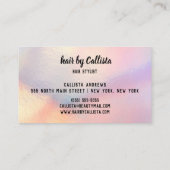 ガーリーバラ金ゴールドグリッター虹色美容師 名刺 (裏面)