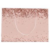 ガーリーバラ金ゴールドグリッター誕生日抱き枕 ラージペーパーバッグ (裏面)