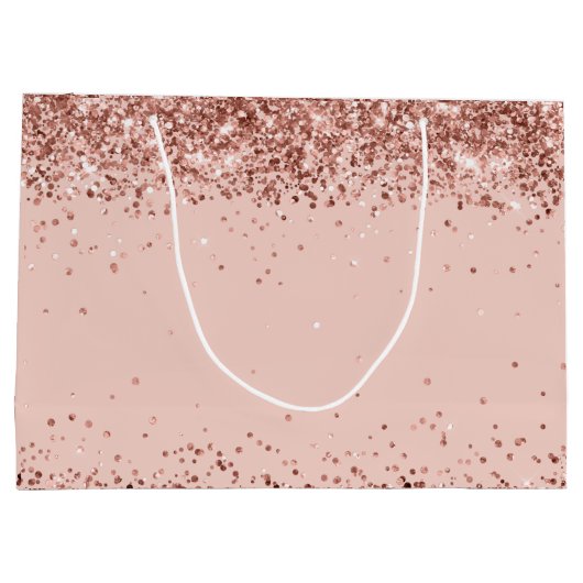 ガーリーバラ金ゴールドグリッター誕生日抱き枕 ラージペーパーバッグ (裏面)