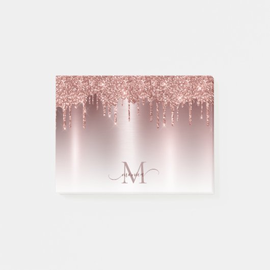 ガーリーバラ金ゴールドグリッター赤面モノグラグラデーションム名 ポストイット (正面)