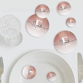 ガーリーバラ金ゴールドグリッター赤面モノグラムスクリプト名 コンフェッティ