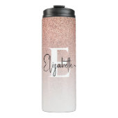 ガーリーバラ金ゴールドグリッター赤面モノグラムスクリプト名 タンブラー (正面)
