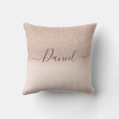 ガーリーバラ金ゴールドグリッター赤面モノグラム名 クッション (裏面)