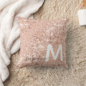 ガーリーバラ金ゴールドグリッター赤面モノグラム クッション (ブランケット)