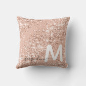 ガーリーバラ金ゴールドグリッター赤面モノグラム クッション (裏面)