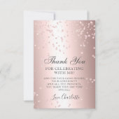 ガーリーバラ金ゴールドグリッター金属sweet sixteen サンキューカード (正面)