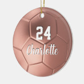 ガーリーバラ金ゴールドサッカーパーソナライズされた球名 セラミックオーナメント (左)
