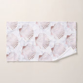 ガーリーバラ金ゴールドシーシェルパターンと白大理石 バスタオルセット (ハンドタオル)